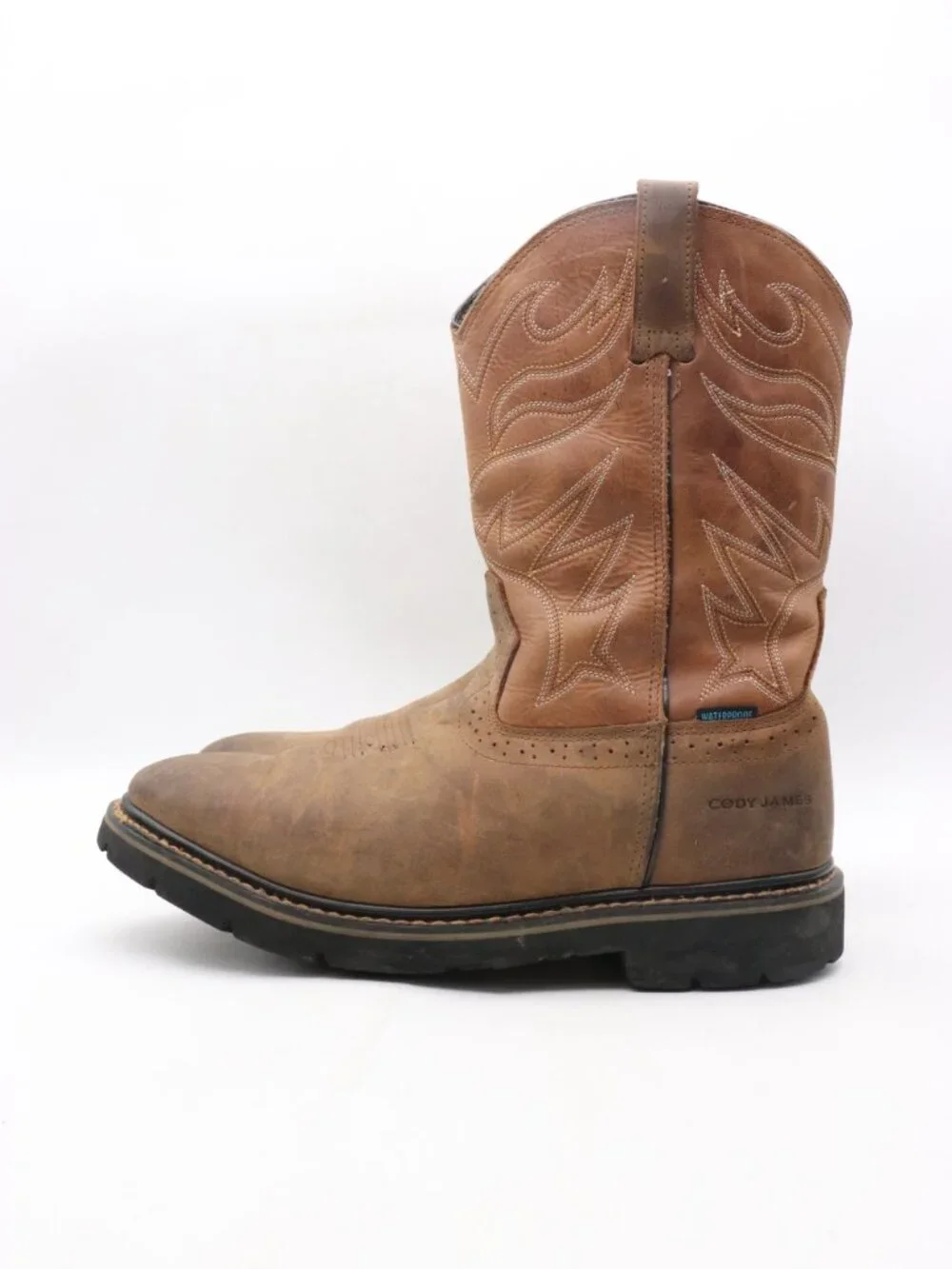 Cody James Mustang Men's Size 10 D Soft Toe Waterproof Boot Brown Leather